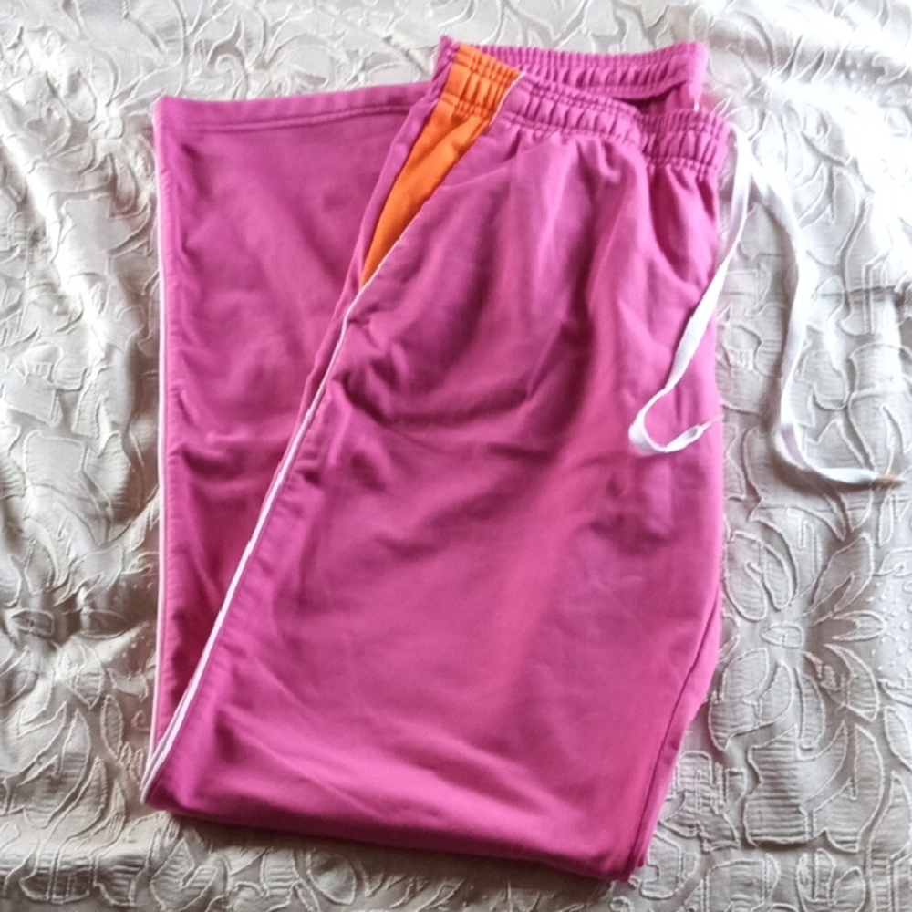 Puma Kids Fuchsia and Orange Joggers